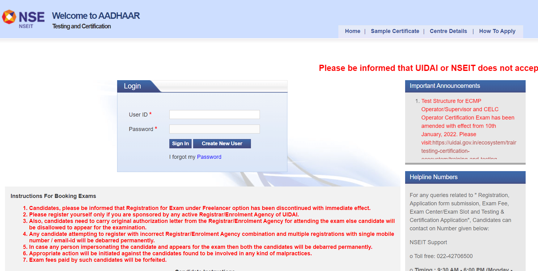 Aadhaar Operator Certificate Online 2023