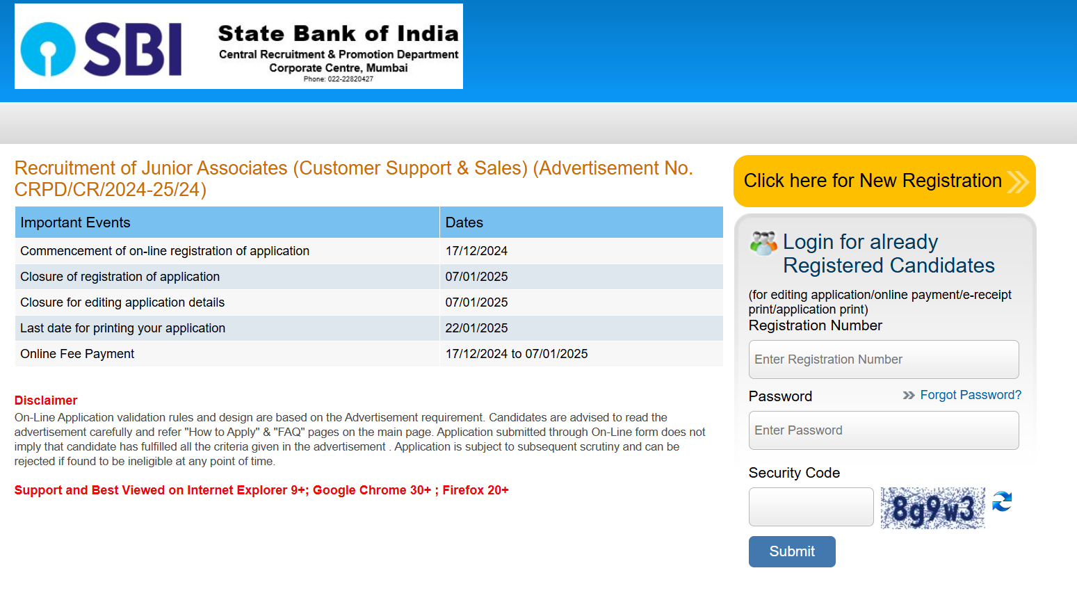 SBI Clerk Recruitment 2024